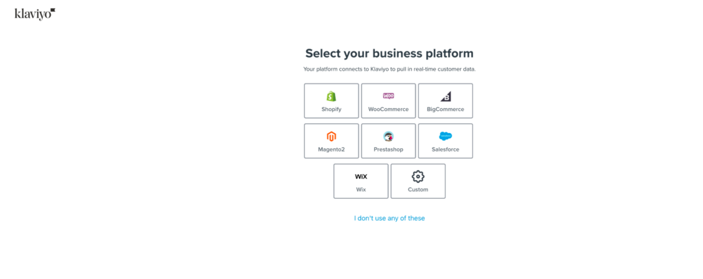 Klaviyo variety ecommerce platforms integration