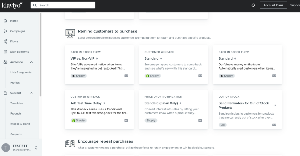 Klaviyo’s Automation Workflows