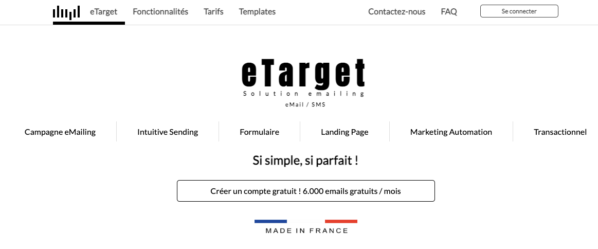 logiciel emailing français etarget