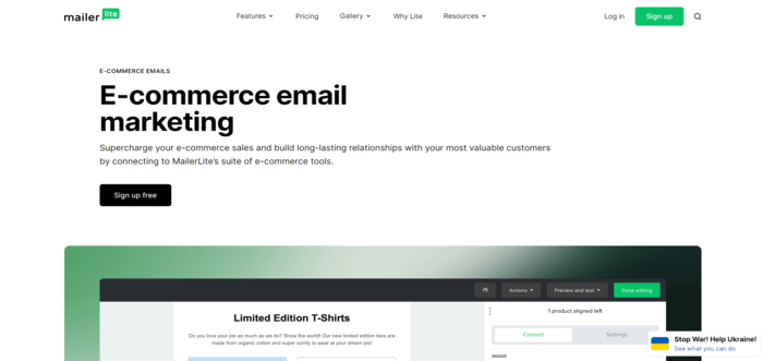 MailerLite ecommerce