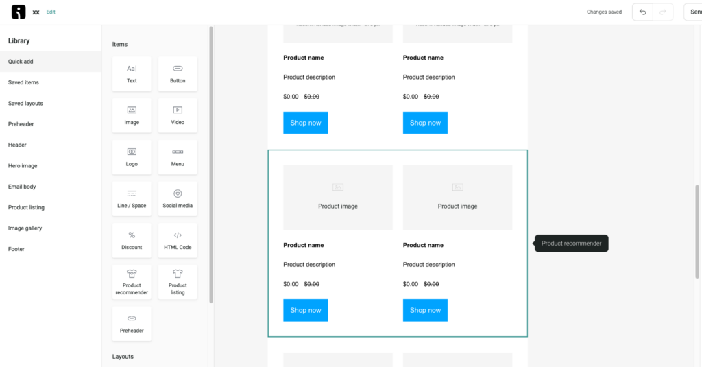 Omnisend Product Recommender tool