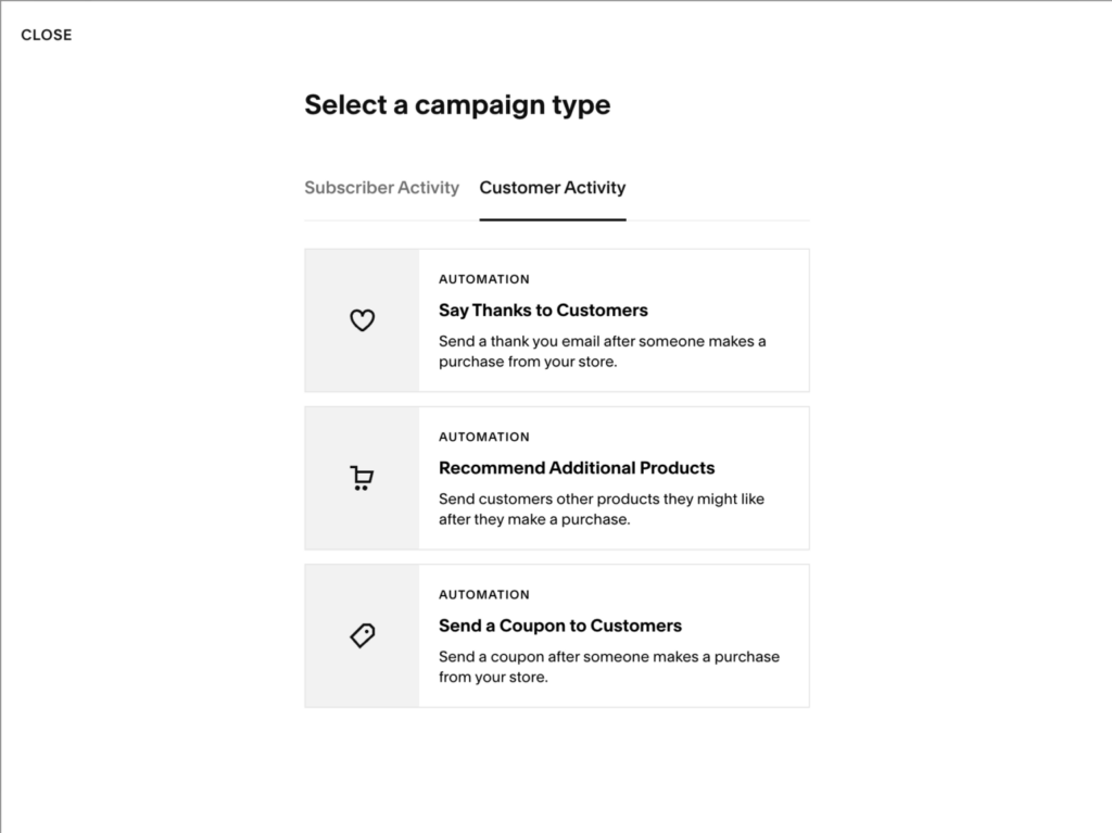 campaign type - customers