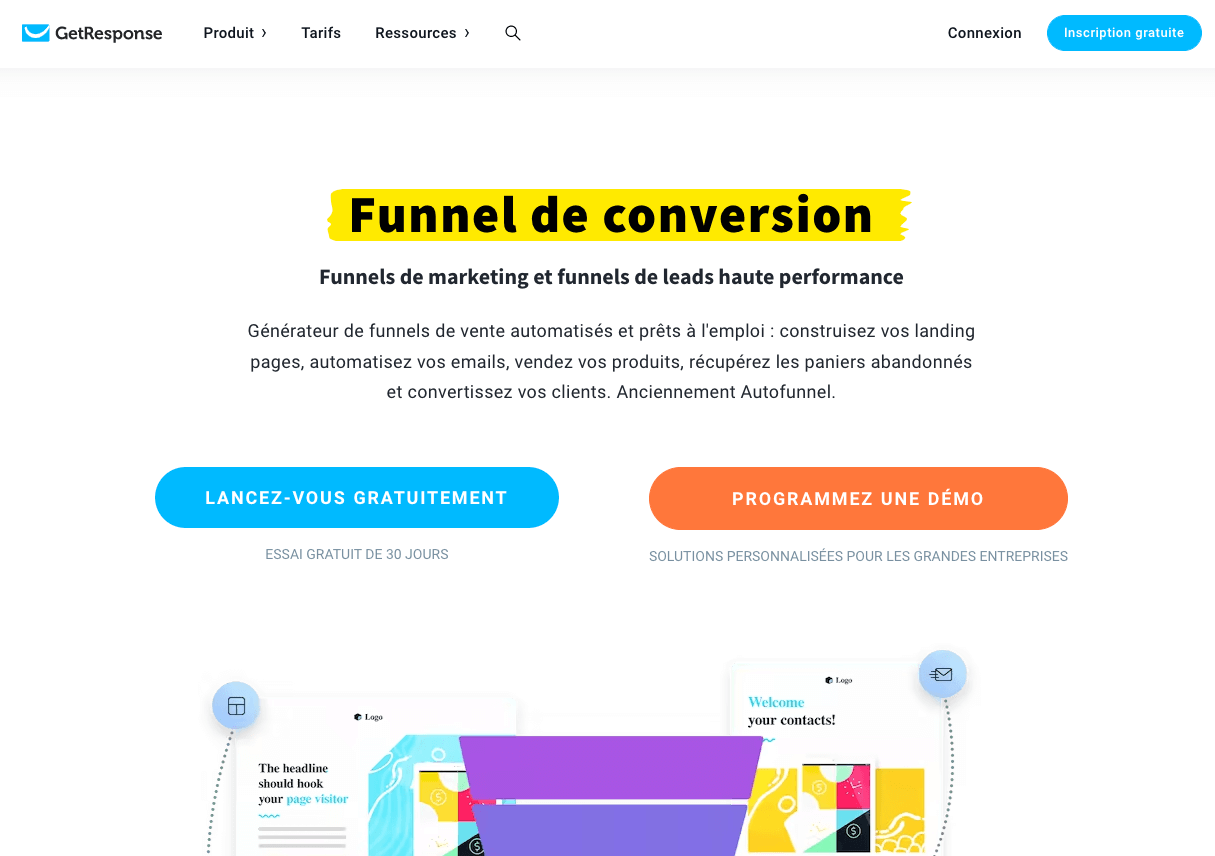 tunnel de vente getresponse