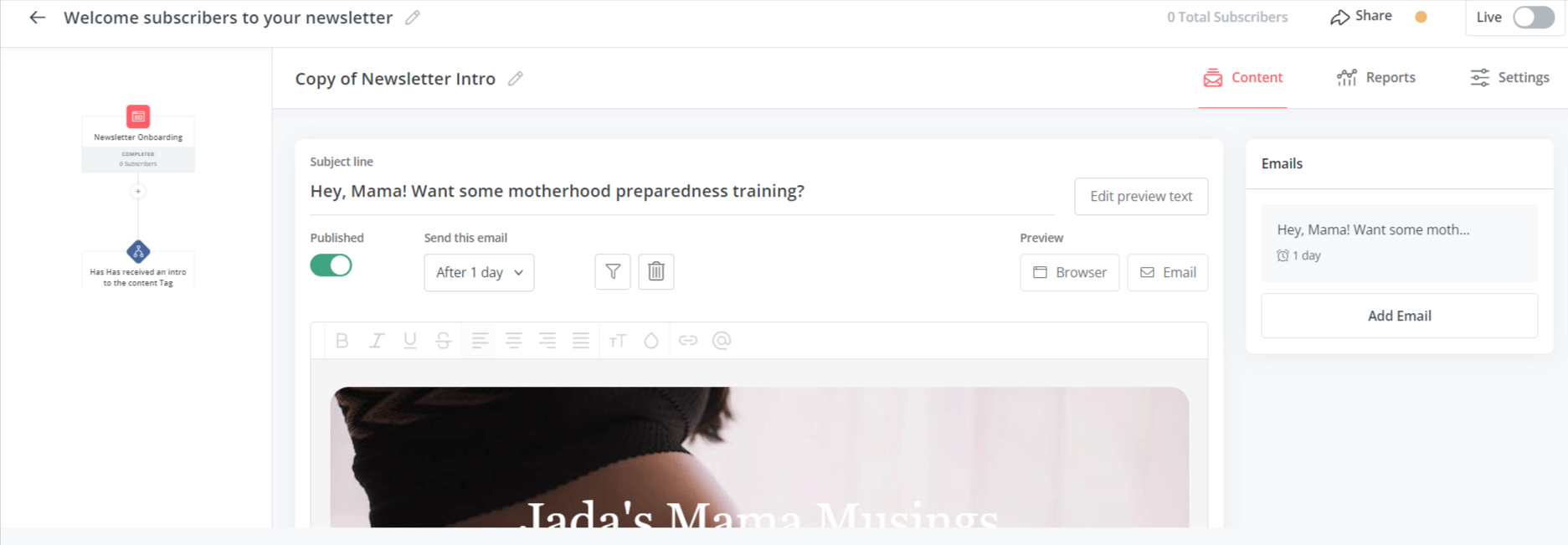 Welcome subscribers to your newsletter - Kit
