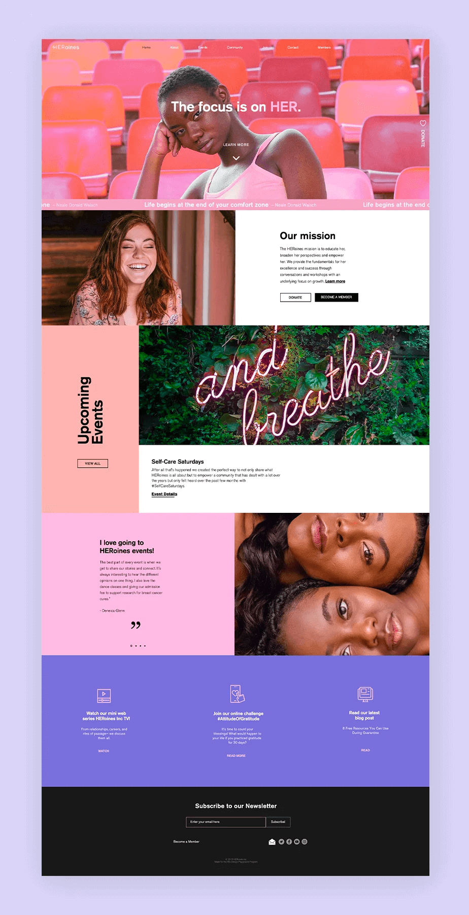 wix membership website example - HERoines