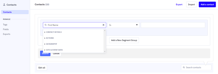 ActiveCampaign segmentation