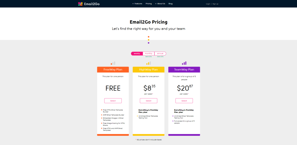 email2go pricing