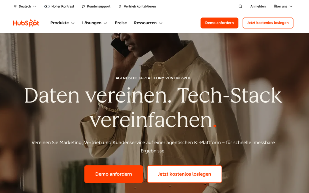 hubspot homepage deutsch