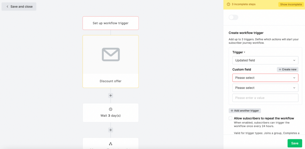 mailerlite workflows