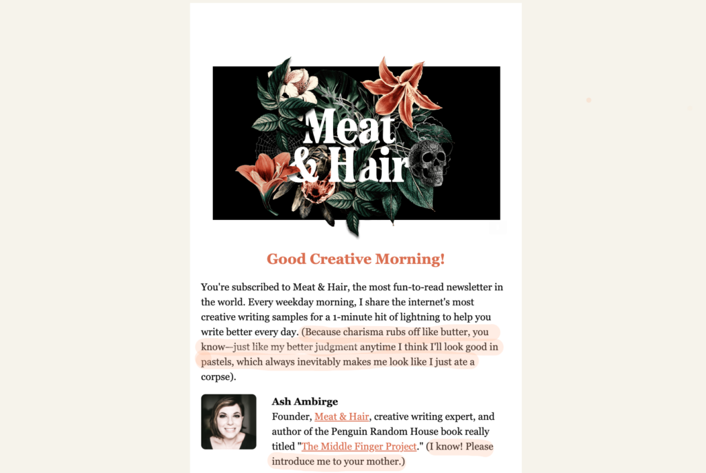 meat and hair newsletter