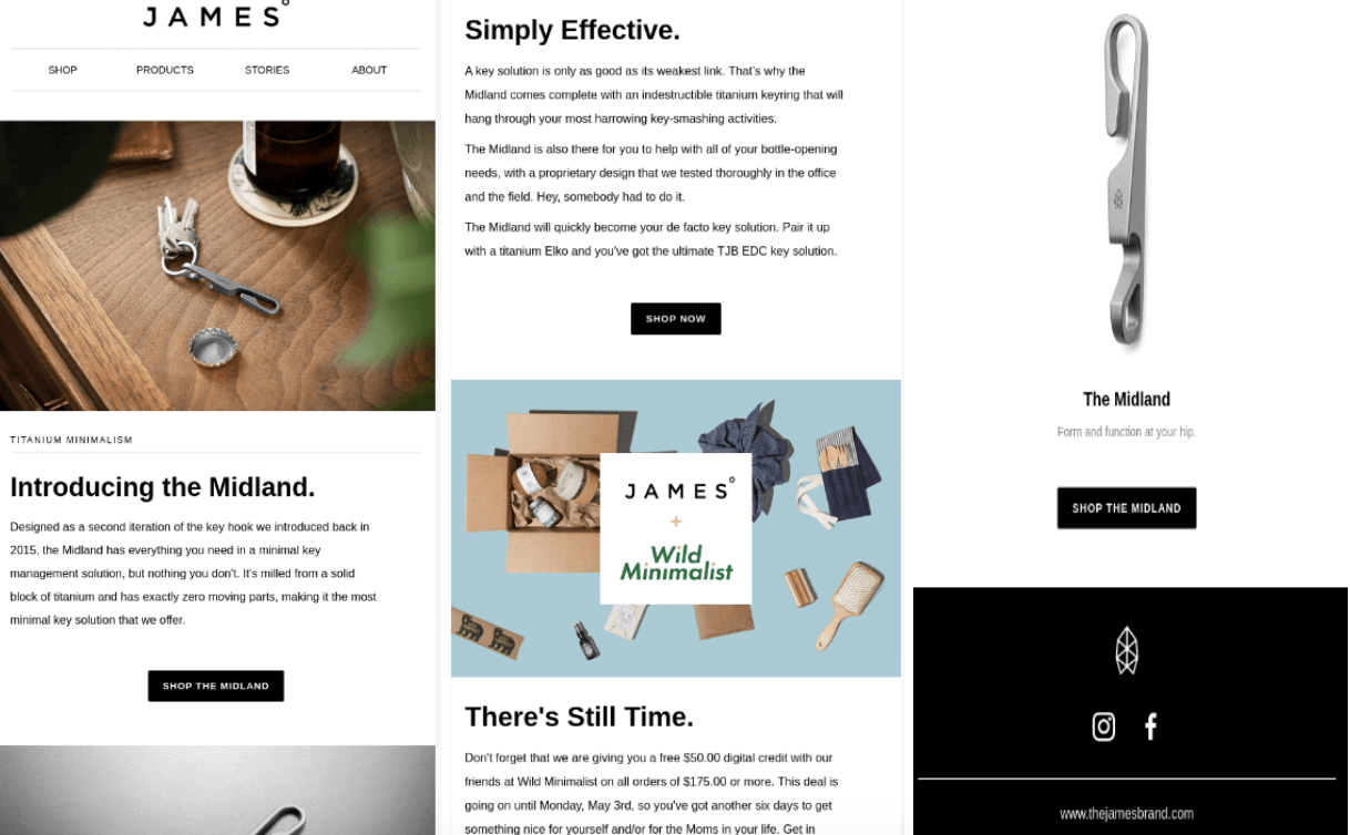 the james brand email design