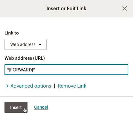 mailchimp forwarding links