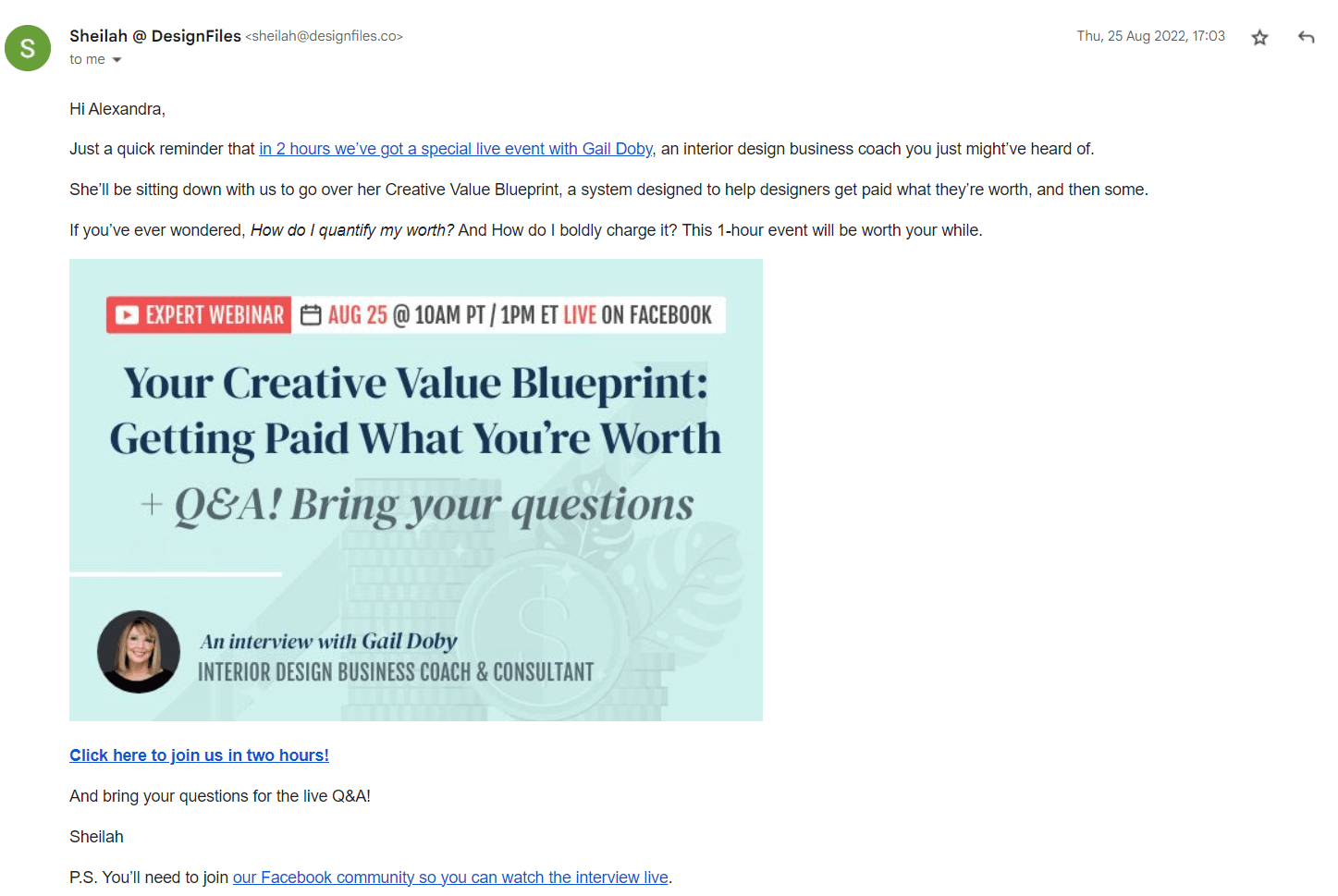 webinar email example
