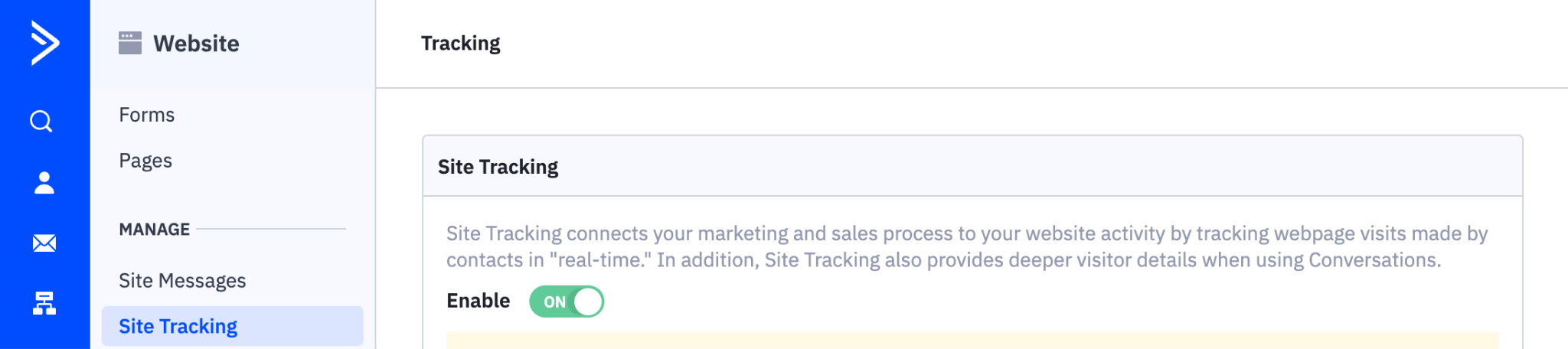 website tracking in activecampaign