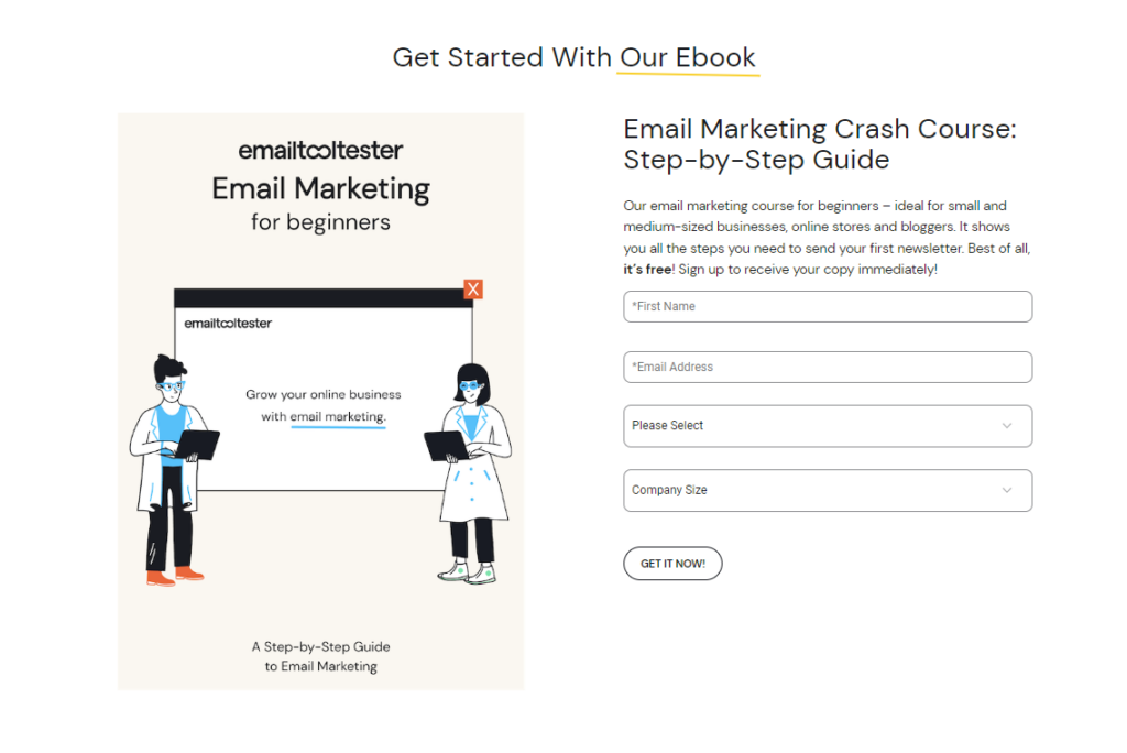 Lead generation with ebook incentive