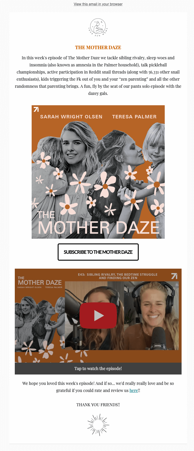 mother daze newsletter