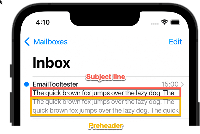 apple mail iphone 14 subject line preview