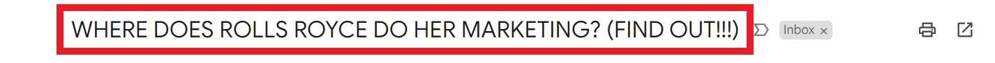 Capitalized Newsletter Subject Line