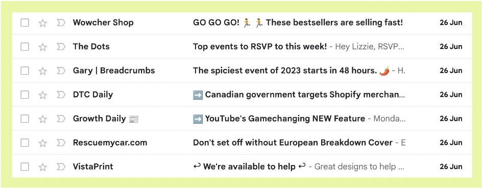emoji subject lines