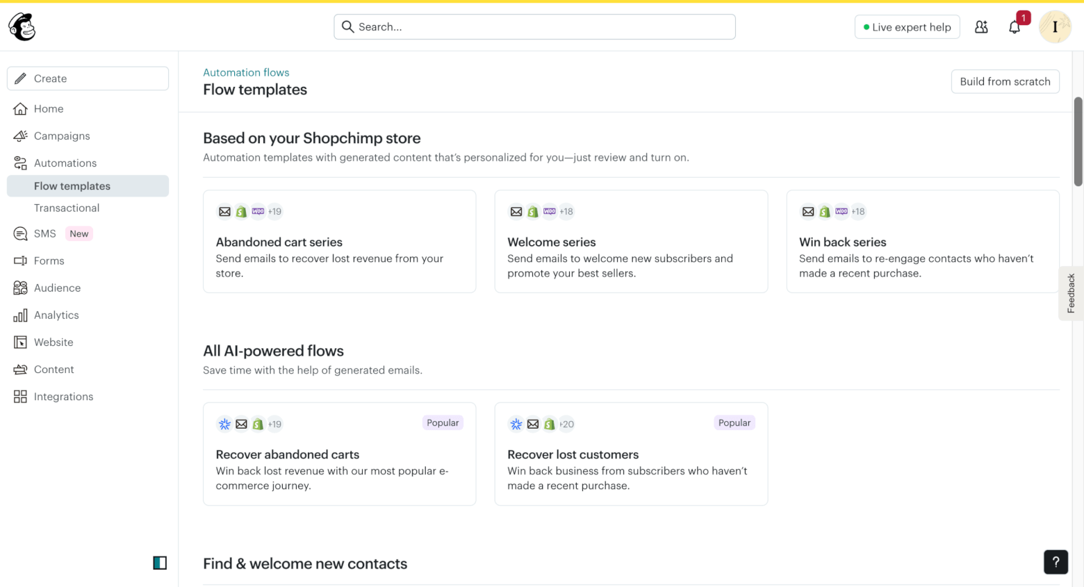 mailchimp ecommerce flows