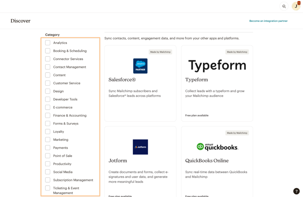 mailchimp integrations