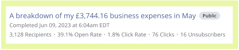 newsletter subject line example