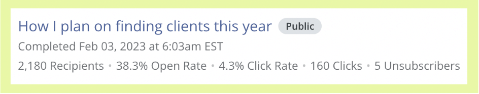 newsletter subject line story