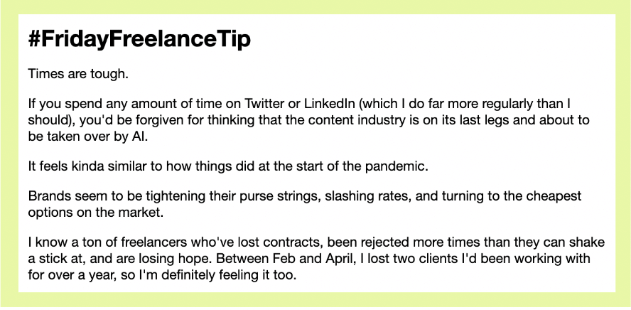 newsletter tip example