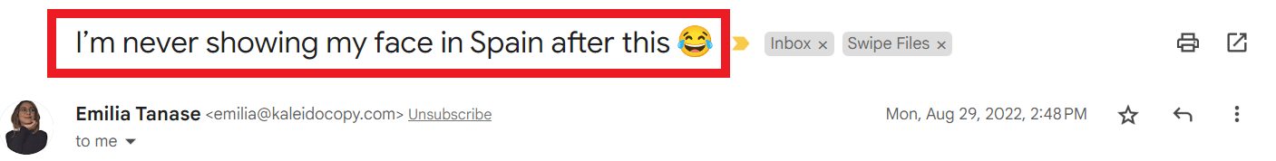 Story Email Subject Line