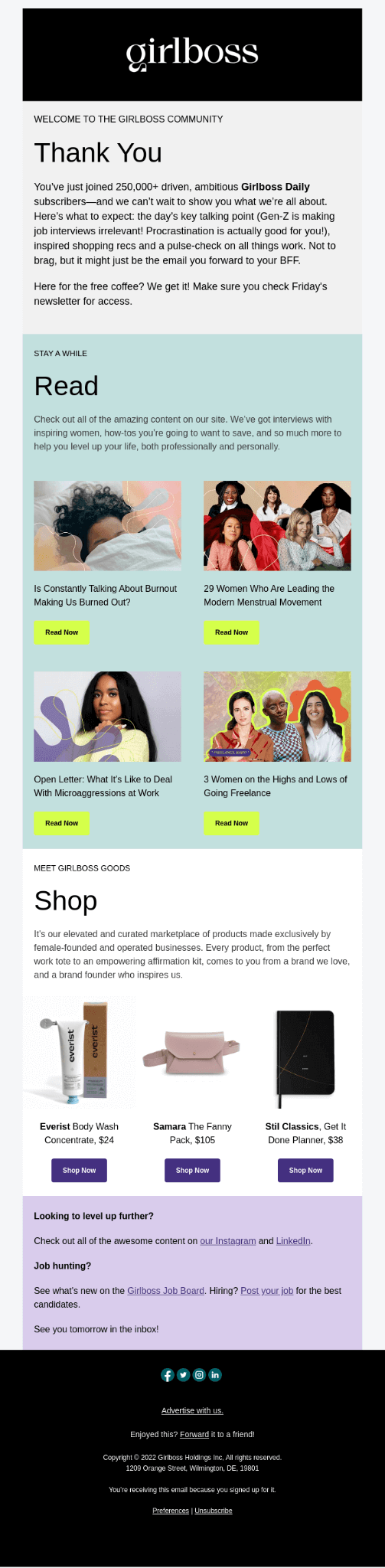 girlboss newsletter
