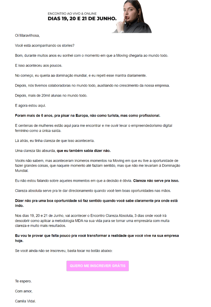 exemplo marketing newsletter
