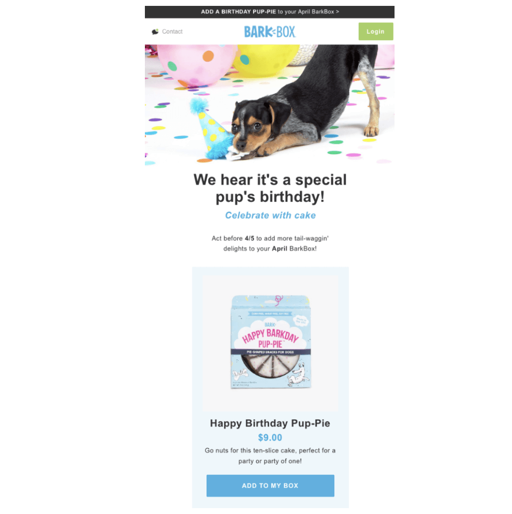 birthday discount newsletter idea