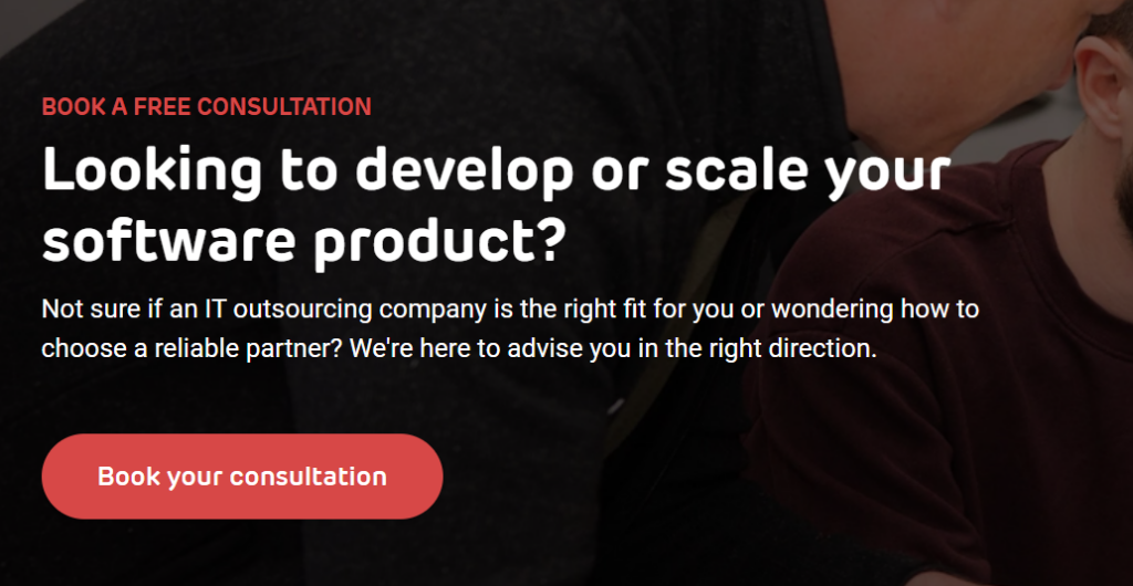 Book a free consultation form for businesses who want to scale their software product