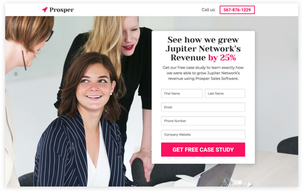 Case study lead magnet of how Prosper grew Jupiter Network's revenue by 25% 