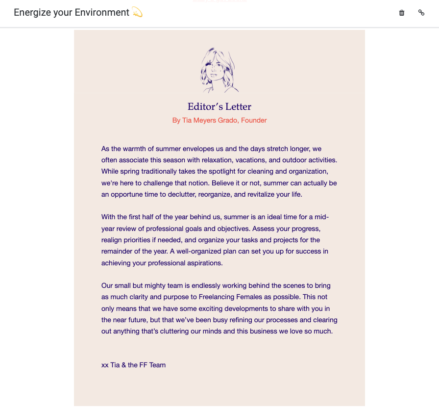 editors letter newsletter idea