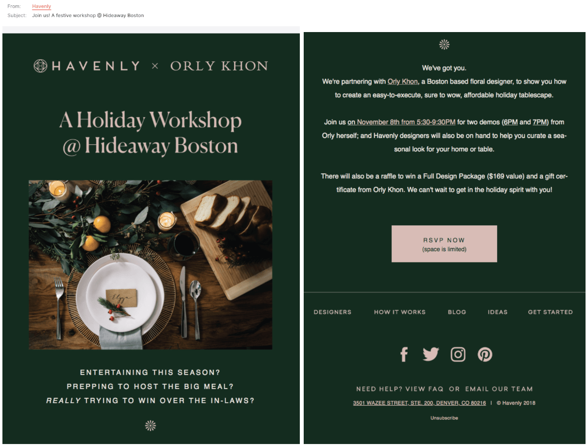 event invitation newsletter idea