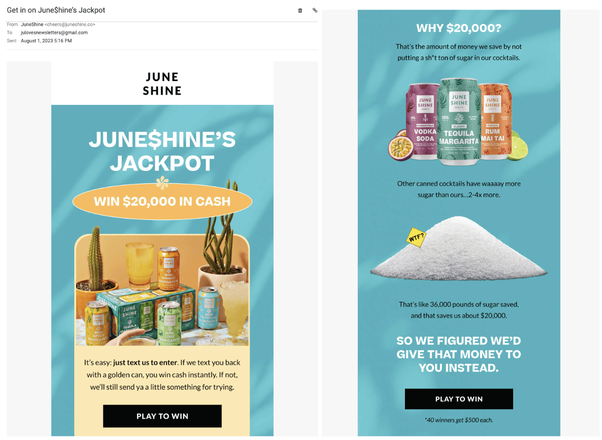 giveaway newsletter idea