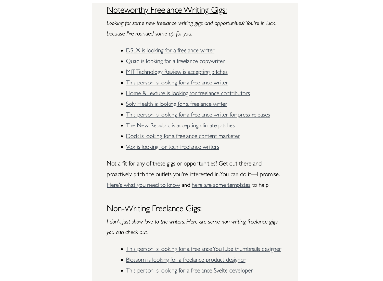 job opportunities newsletter idea