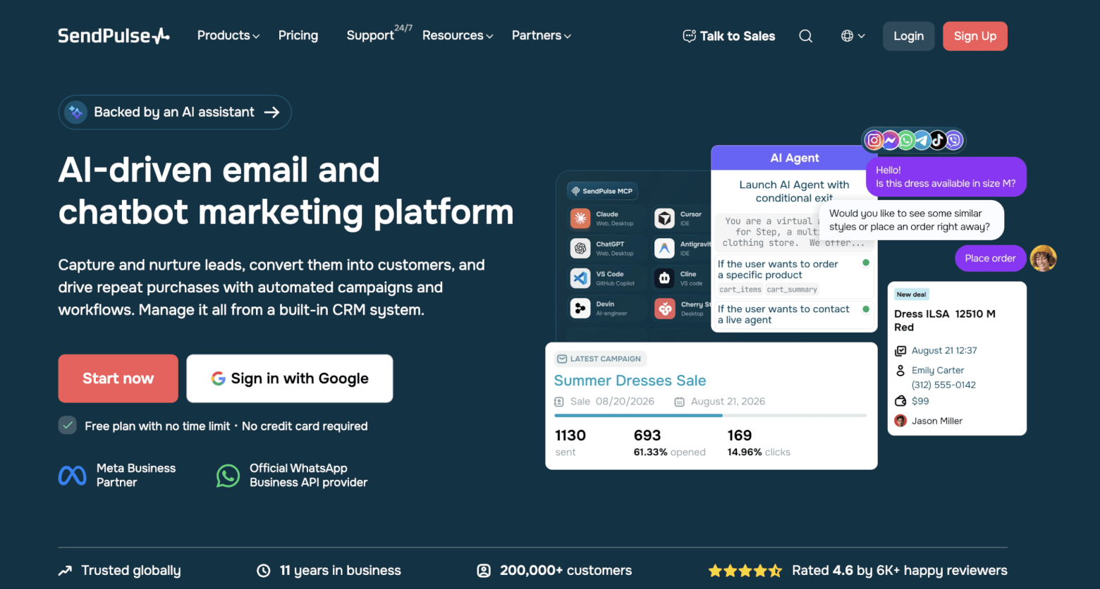 sendpulse homepage