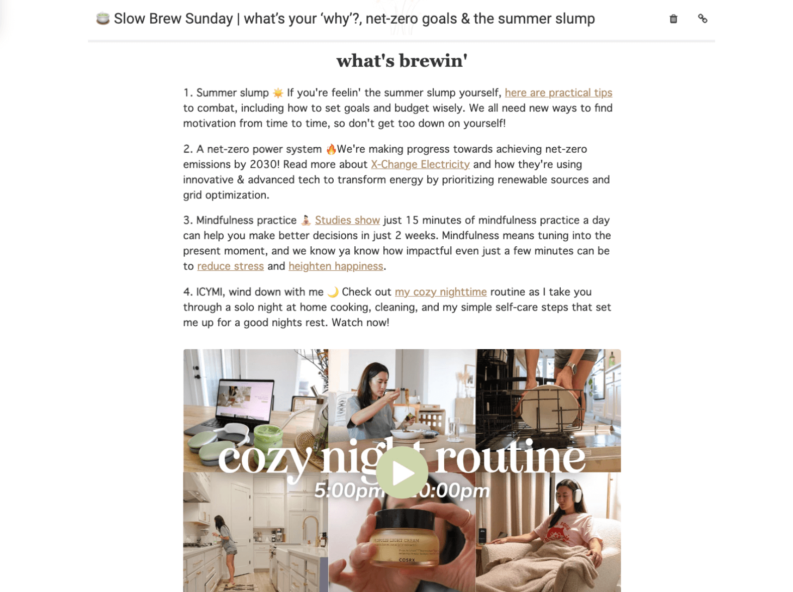 weekly roundup newsletter idea