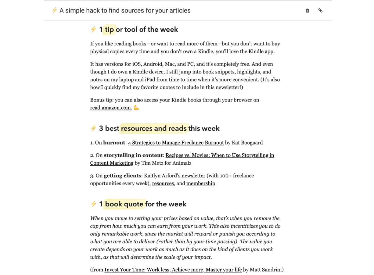 weekly roundup newsletter