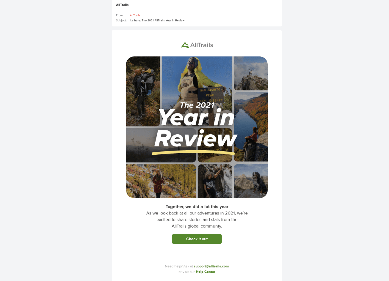 year in review newsletter email