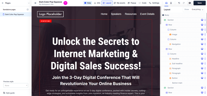 ClickFunnels landing page builder