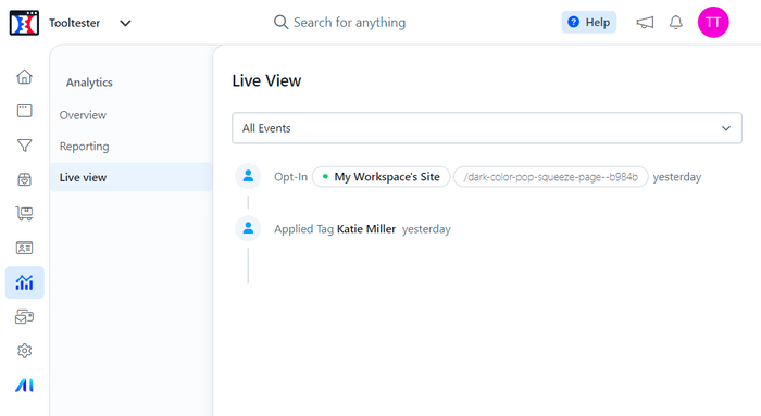 ClickFunnels live view report