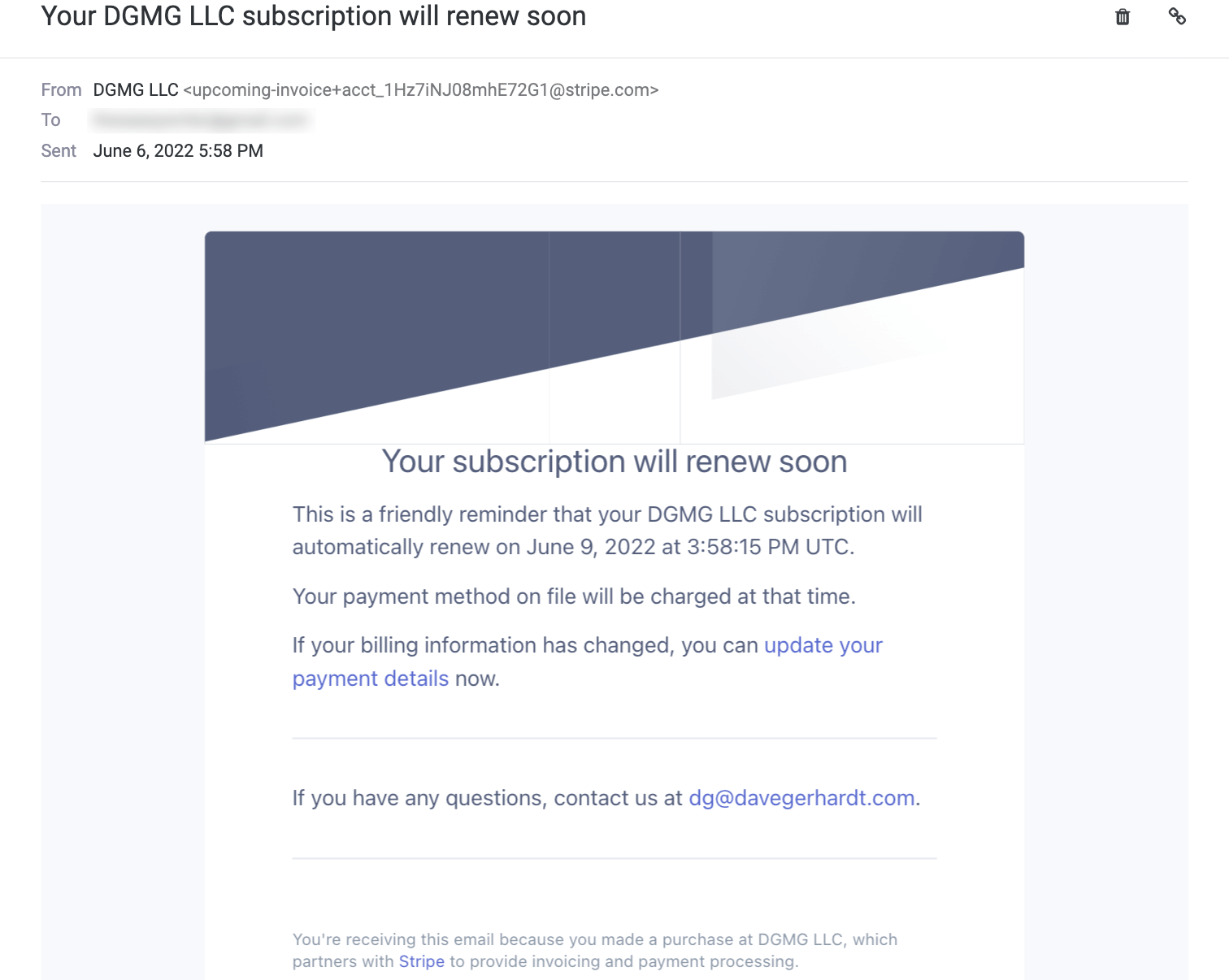 dgmg subscription renewal