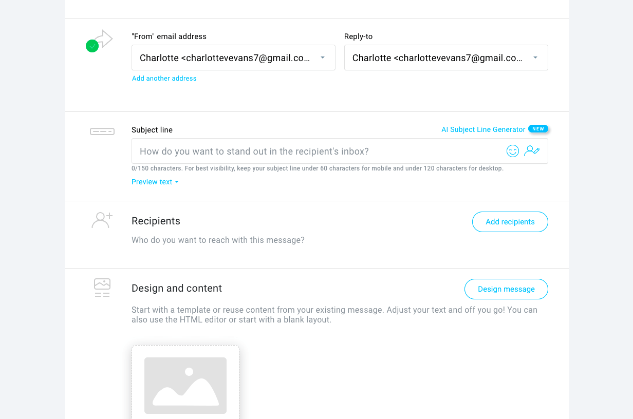 GetResponse email settings