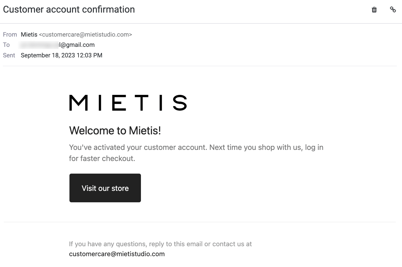 mietis account confirmation