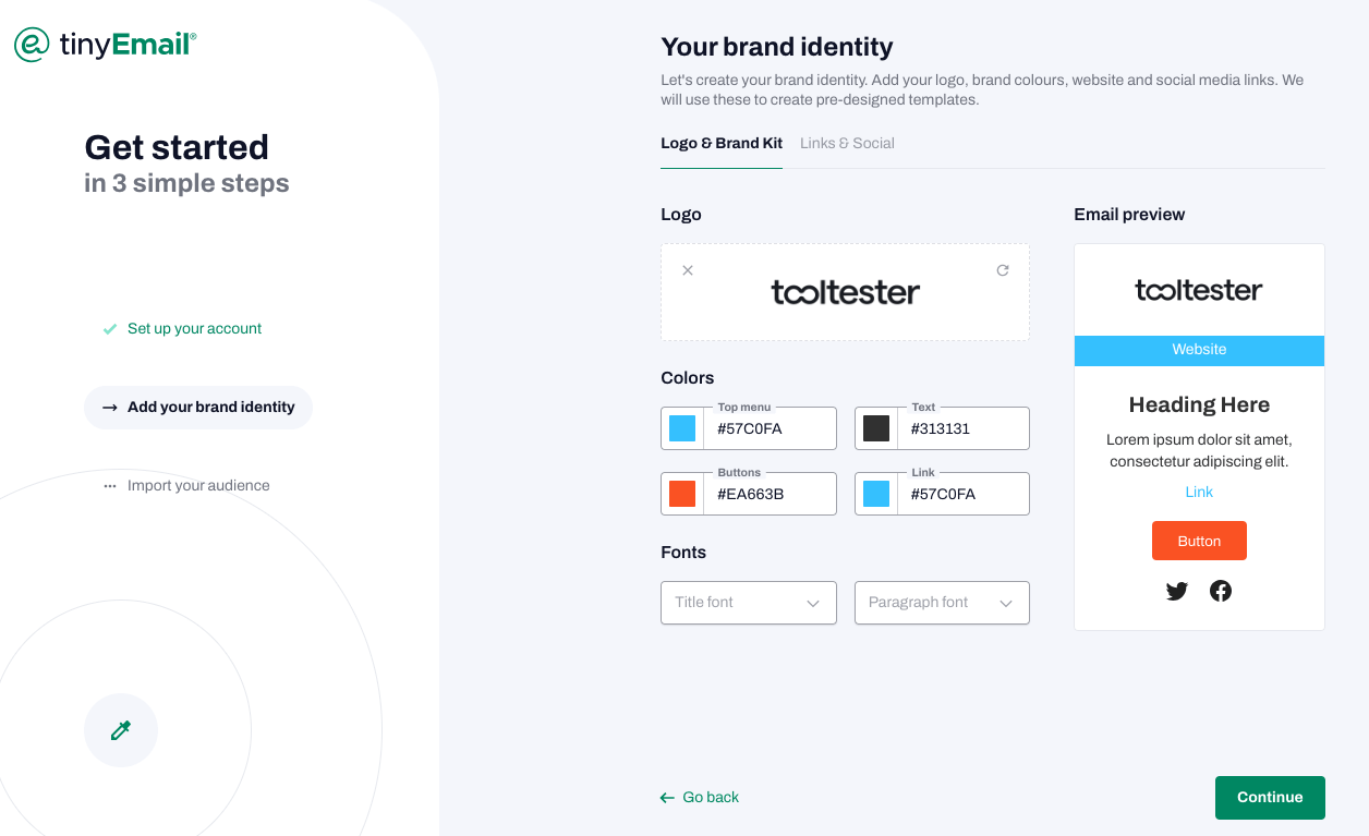 tinyemail brand identity