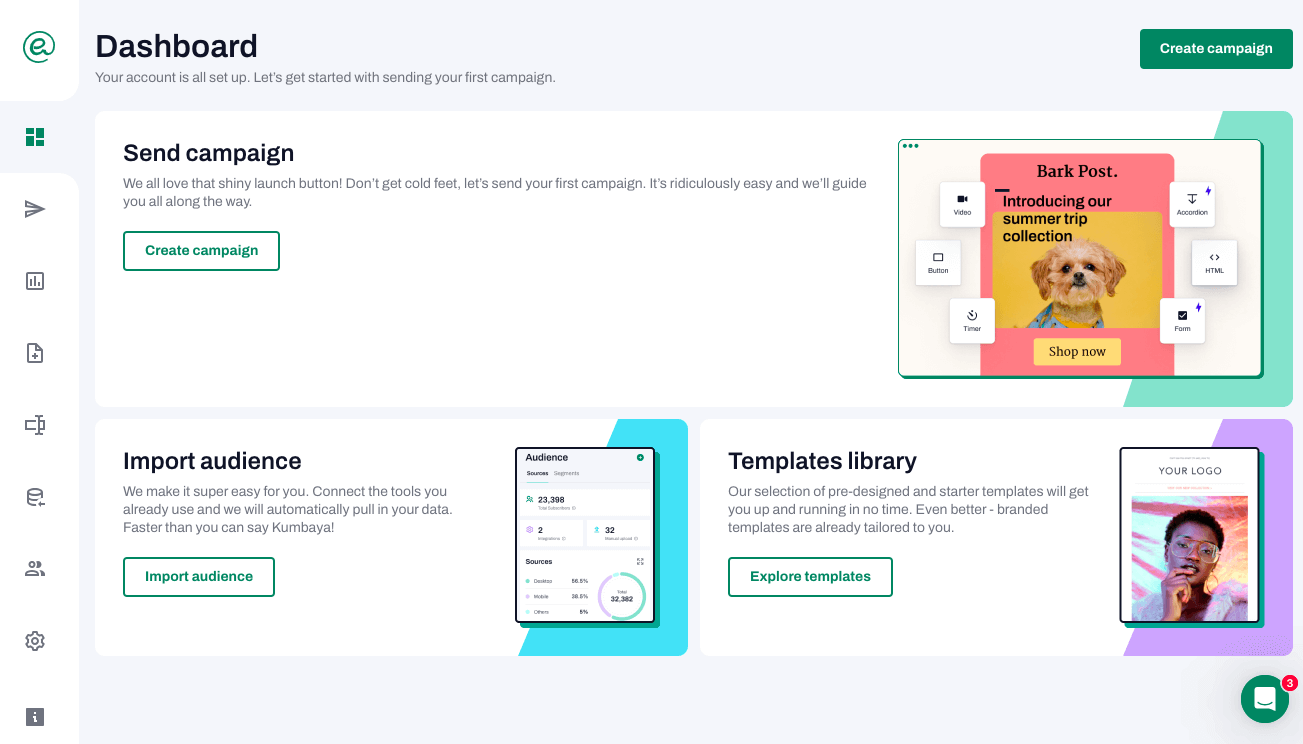 tinyemail dashboard