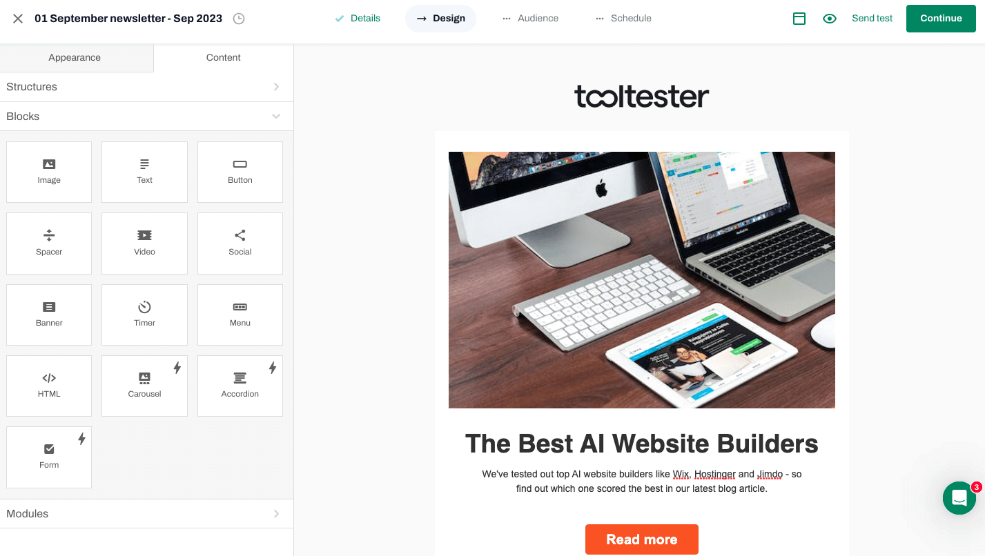 tinyemail editor